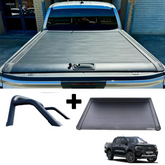 Ford Ranger T9 2023 On Double Cab Standard Ridgeback Roll Top Cover And Ridgeback Roll Bar In Black